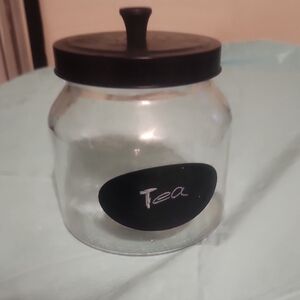 Black and White Food Storage Jar for Kitchen